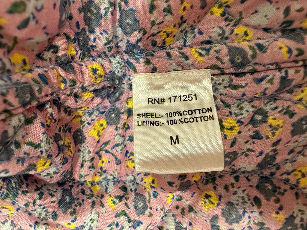 Love the Label Blue Floral Cotton Crop Jacket - Medium - Image 6