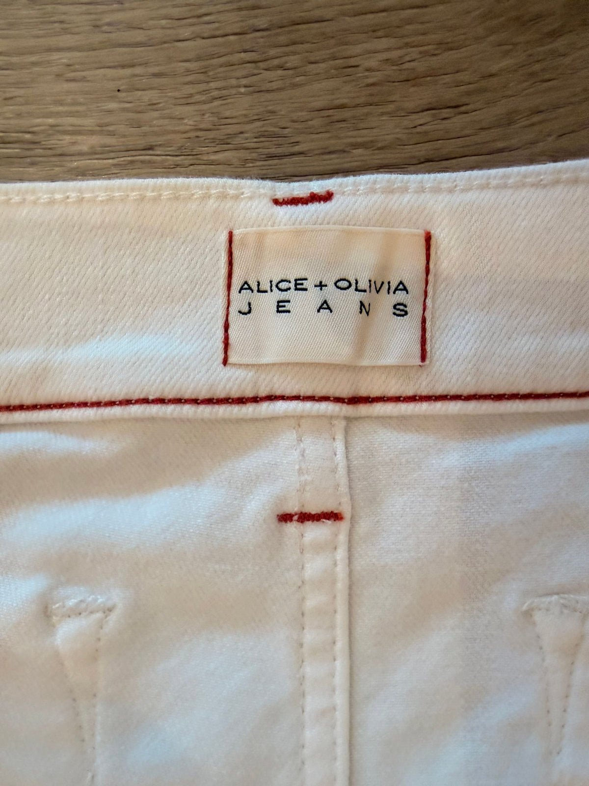 Alice + Olivia Jeans Heart Pocket Off-White Women's Jeans - Image 6