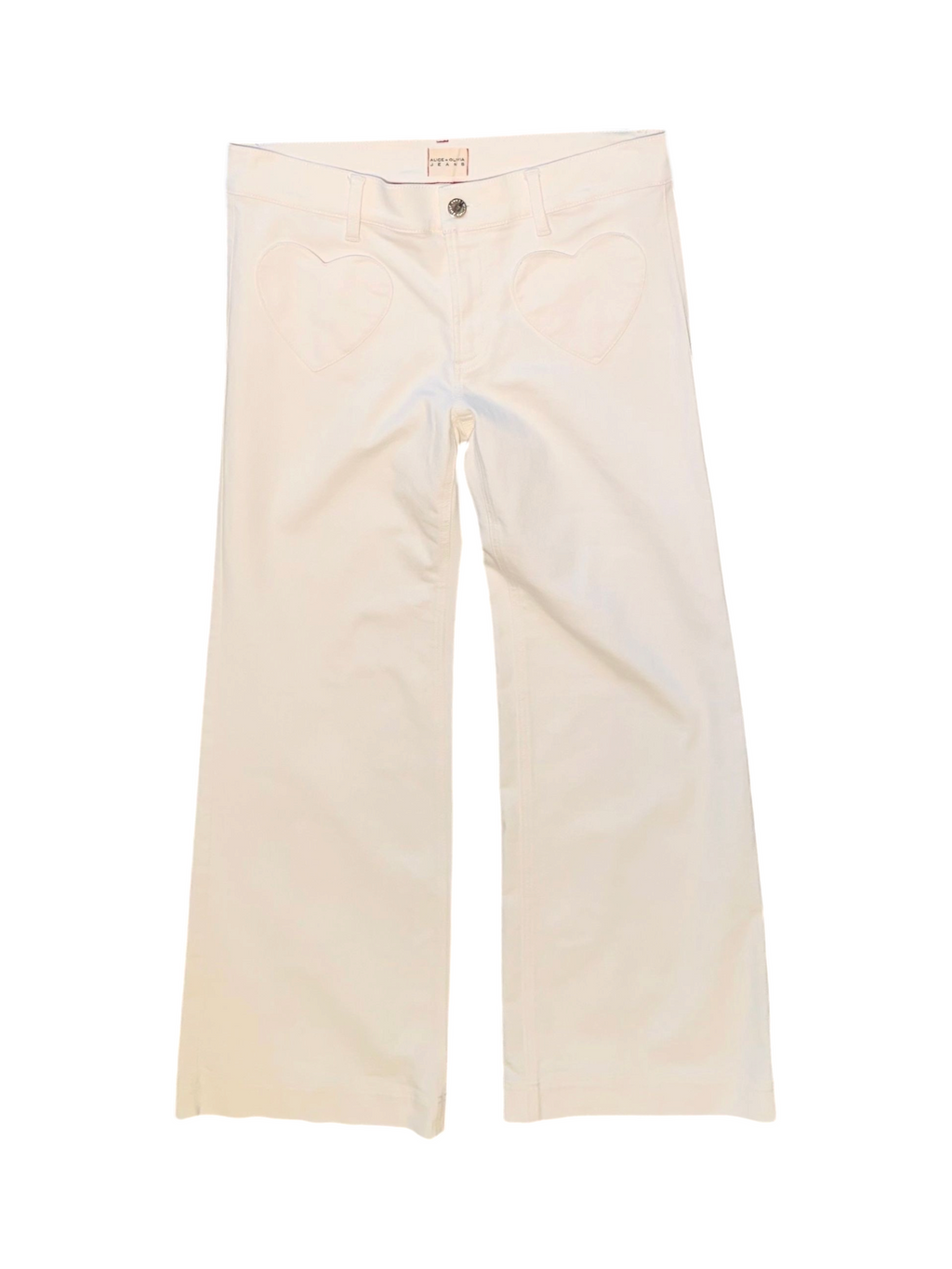 Alice + Olivia Jeans Heart Pocket Off-White Women's Jeans - Image 7