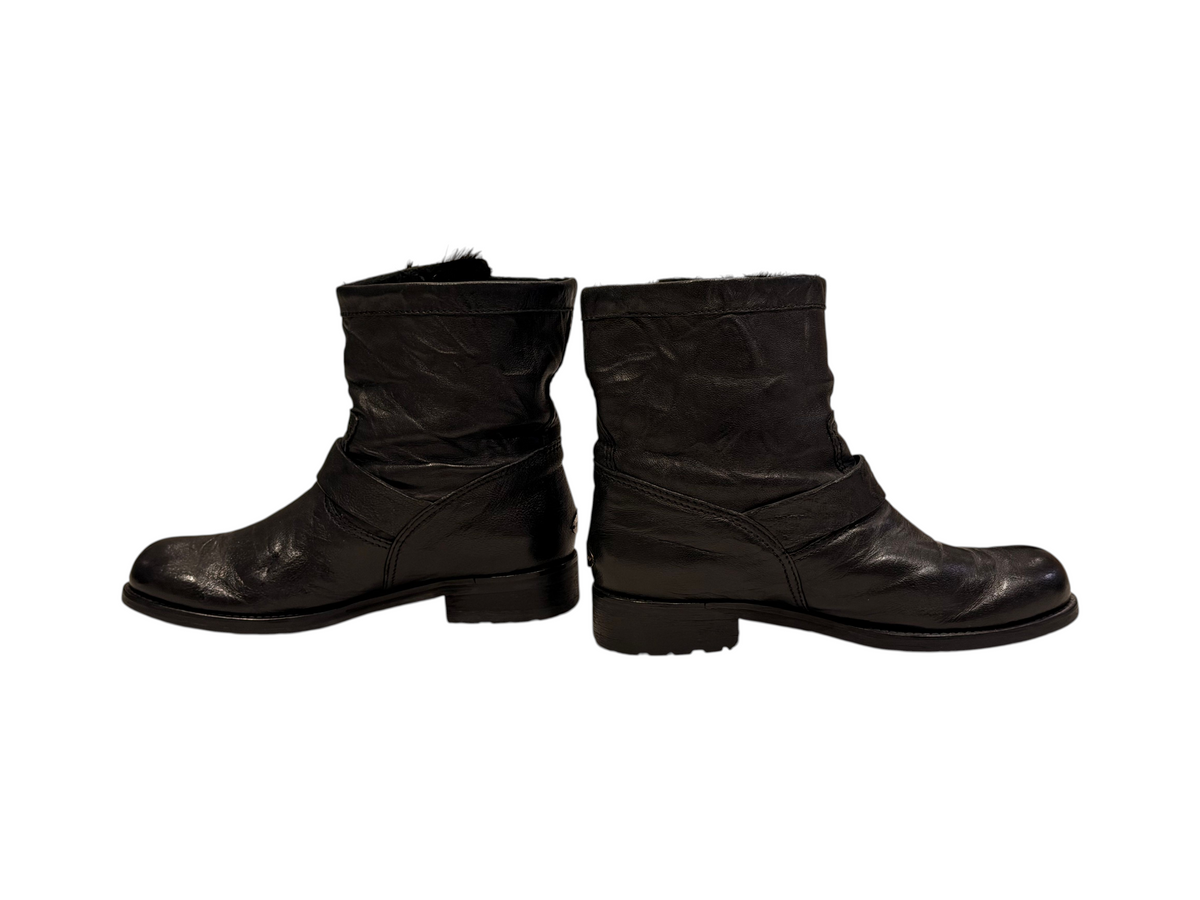 Jimmy Choo Leather Moto Boots Women's 8.5 Black - Image 4