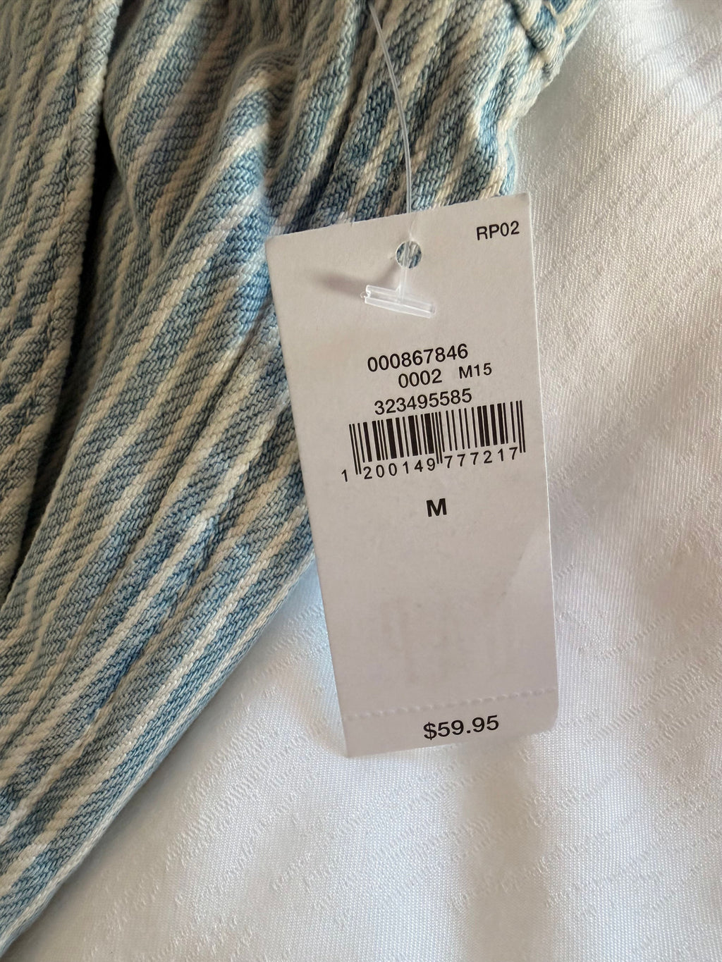 GAP Blue and White Striped Cotton Lyocell Shorts - Medium - Image 4
