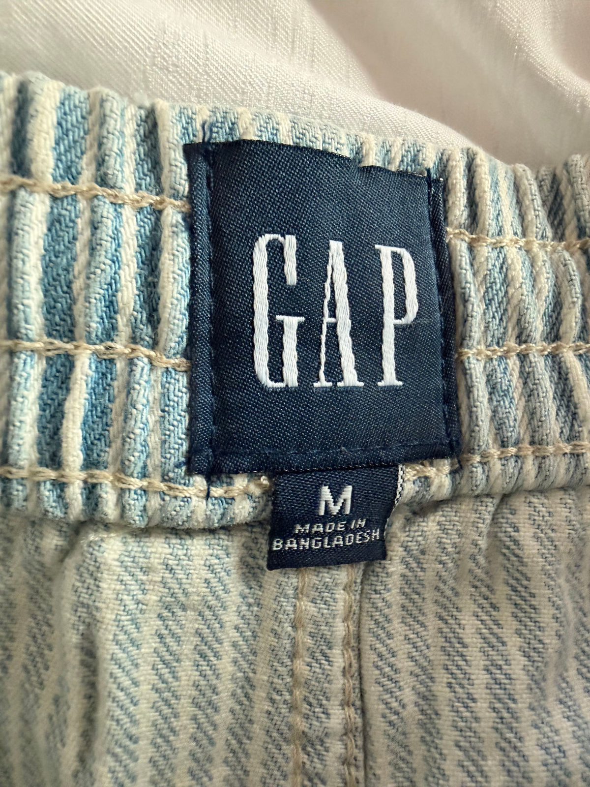 GAP Blue and White Striped Cotton Lyocell Shorts - Medium - Image 5