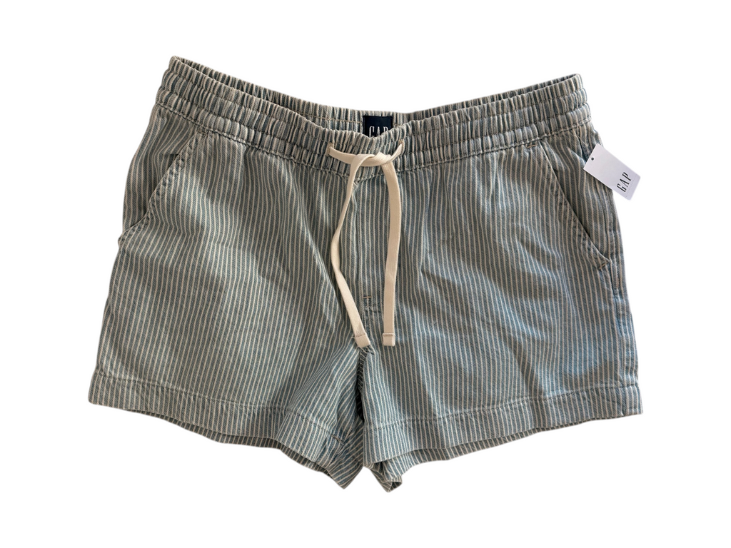 GAP Blue and White Striped Cotton Lyocell Shorts - Medium - Image 1