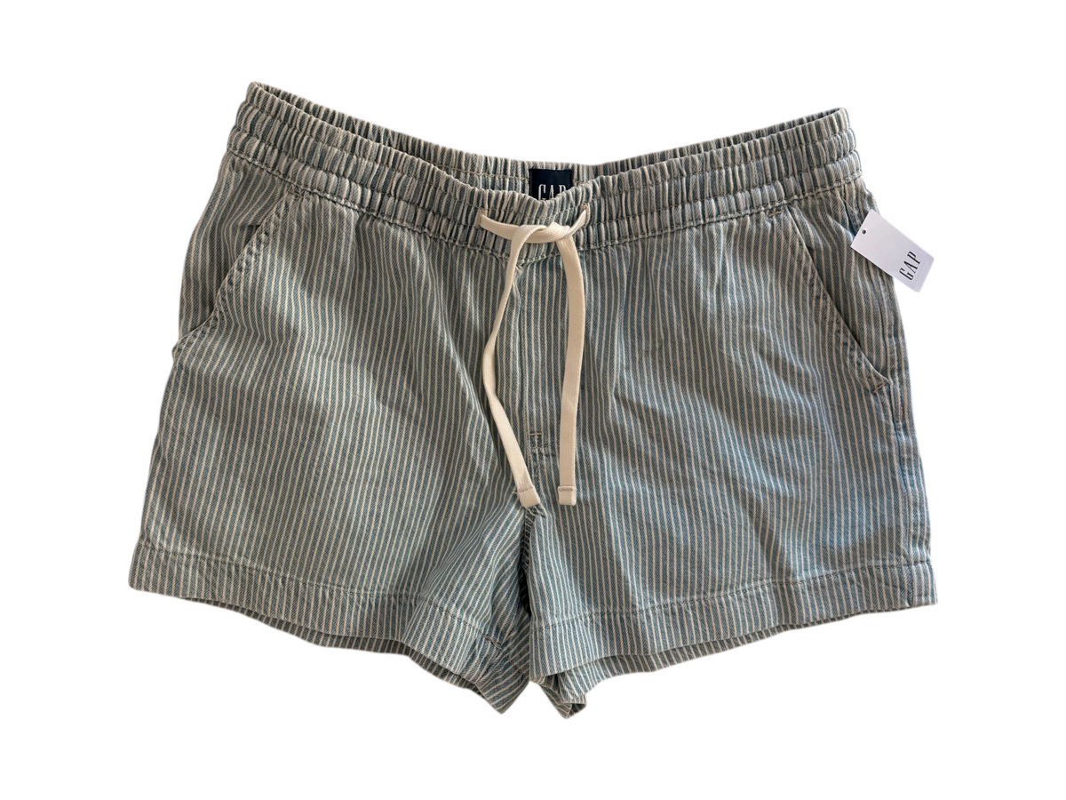 GAP Blue and White Striped Cotton Lyocell Shorts - Medium - Image 1