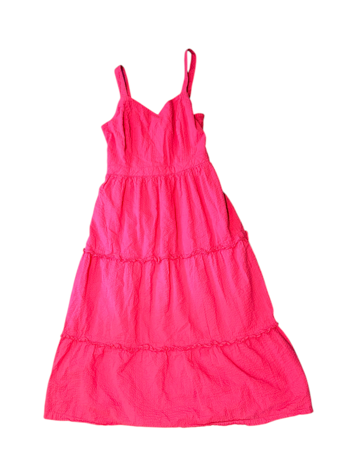 Japna Pink Cotton Smocked Tiered Sleeveless Dress - Small - Image 1