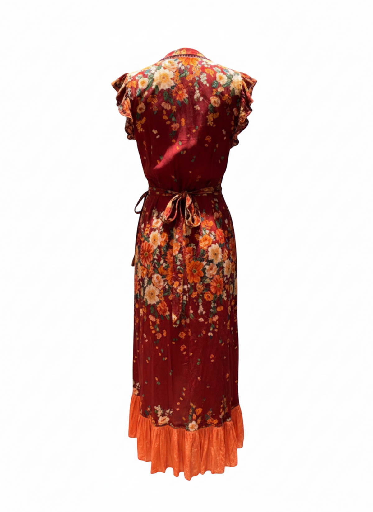 Farm Rio Red Floral Wrap Dress High-Low Hem Size S - Image 2