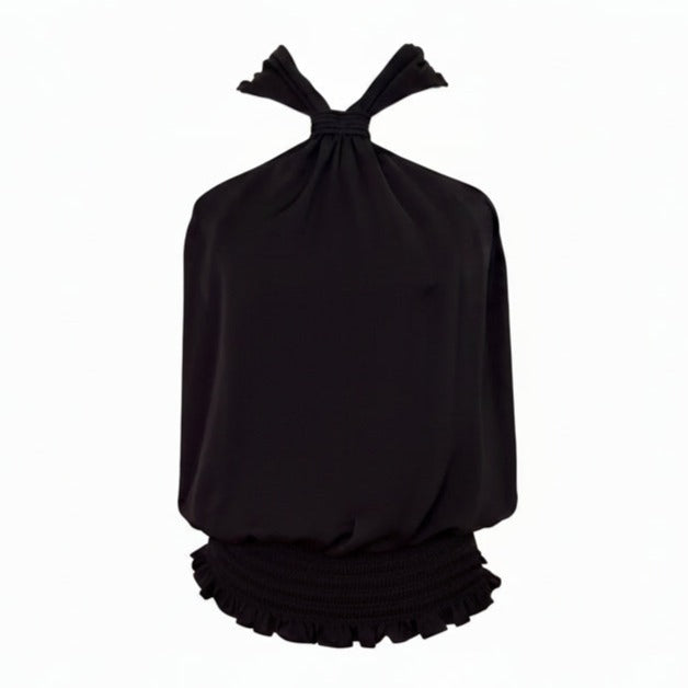 Ramy Brook New York Black Smock Waist Top - S/P - Image 1