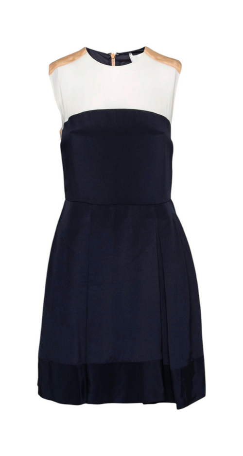 3.1 Phillip Lim Navy Colorblock Fit-and-Flare Dress - 4 - Image 1