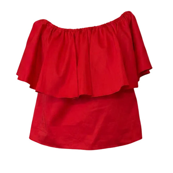 N/Nicholas Off-Shoulder Red Cotton Top NWOT - AUS 10, US 6