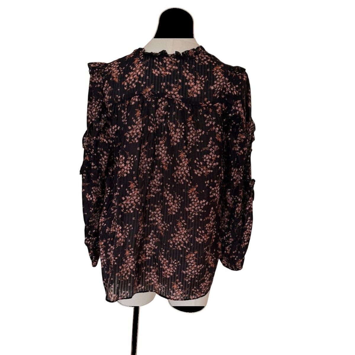 Ulla Johnson Manet Floral Print Black Cotton & Silk Blend Blouse NWOT Sz 4
