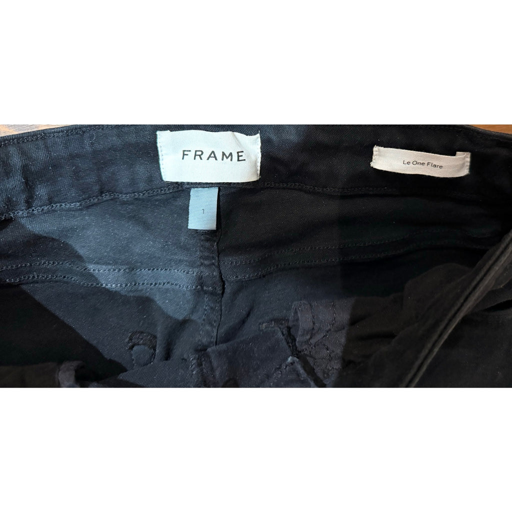FRAME Black Le One High-Rise Flare Jeans Size 1