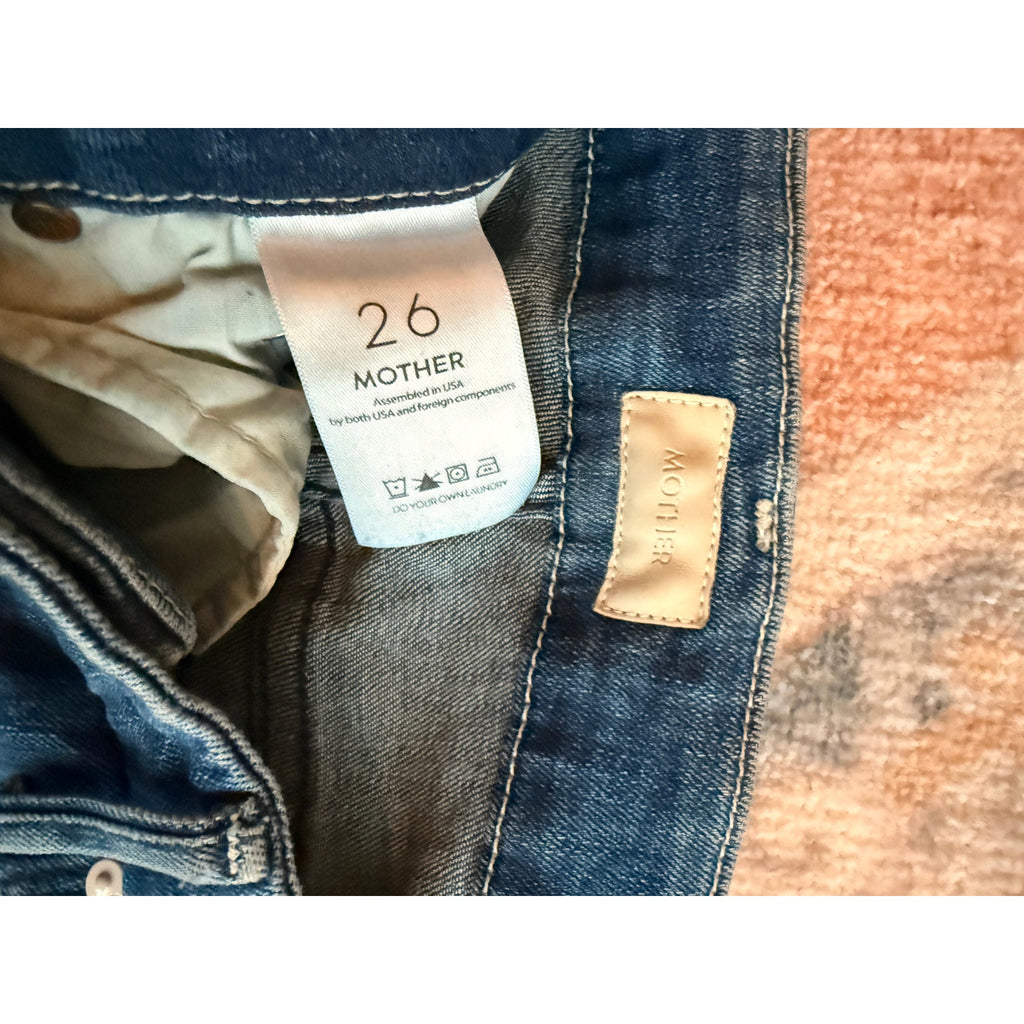 Mother Medium Wash The Looker Ankle Fray Skinny Jeans Size 26