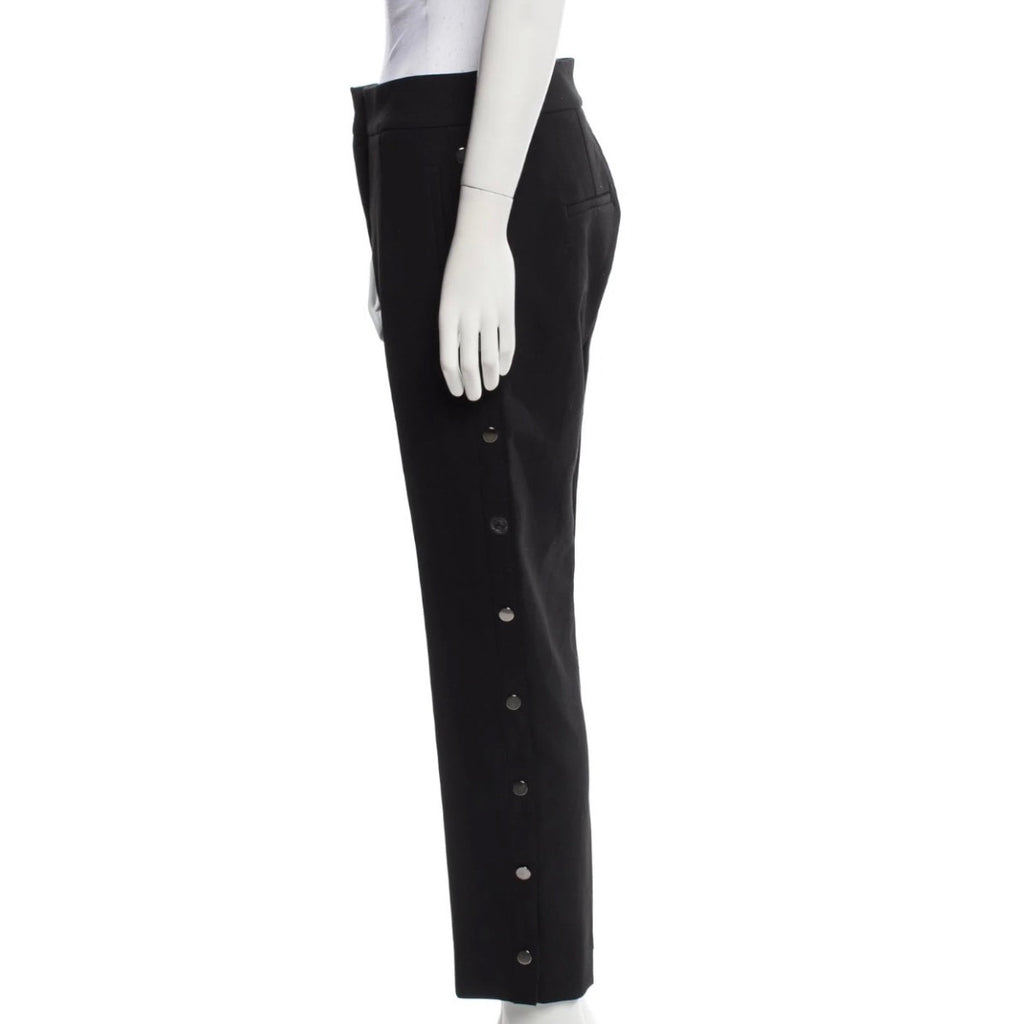 Veronica Beard Black Studded Side Stripe Straight Leg Pants 6