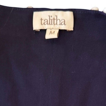 Talitha Turquoise Navy Red Beaded Maxi Dress - Medium