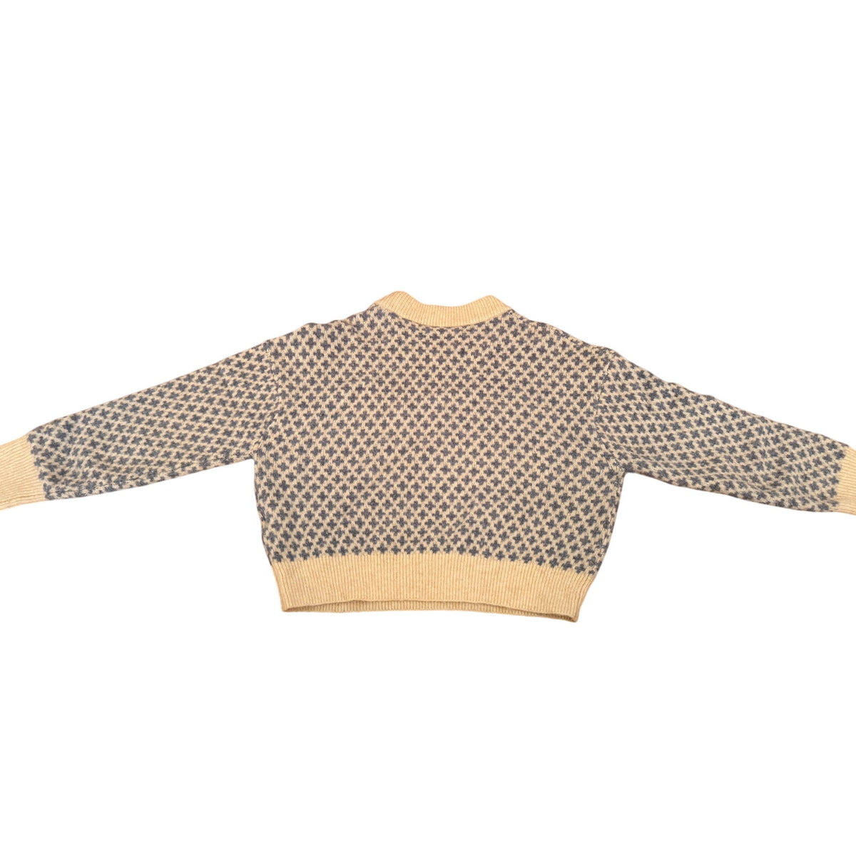 Kookaï Alice Jacquard Crewneck Sweater Blue Cream Sz 1/XS-S