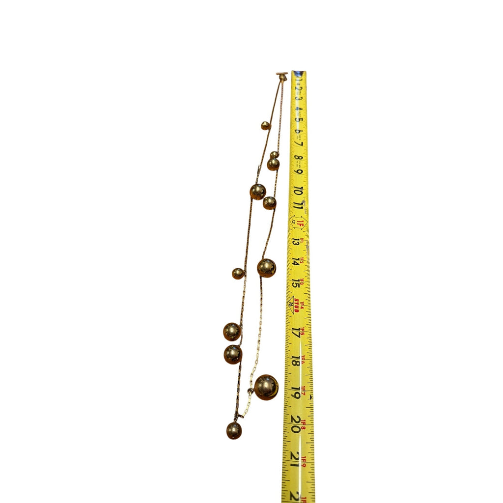 J.Crew Various Size Gold Ball on Gold Chain 21" Necklace