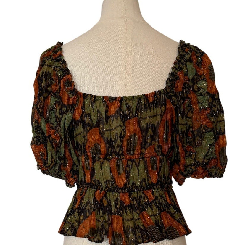 Ulla Johnson Multicolor Ikat Medha Blouse Size 6