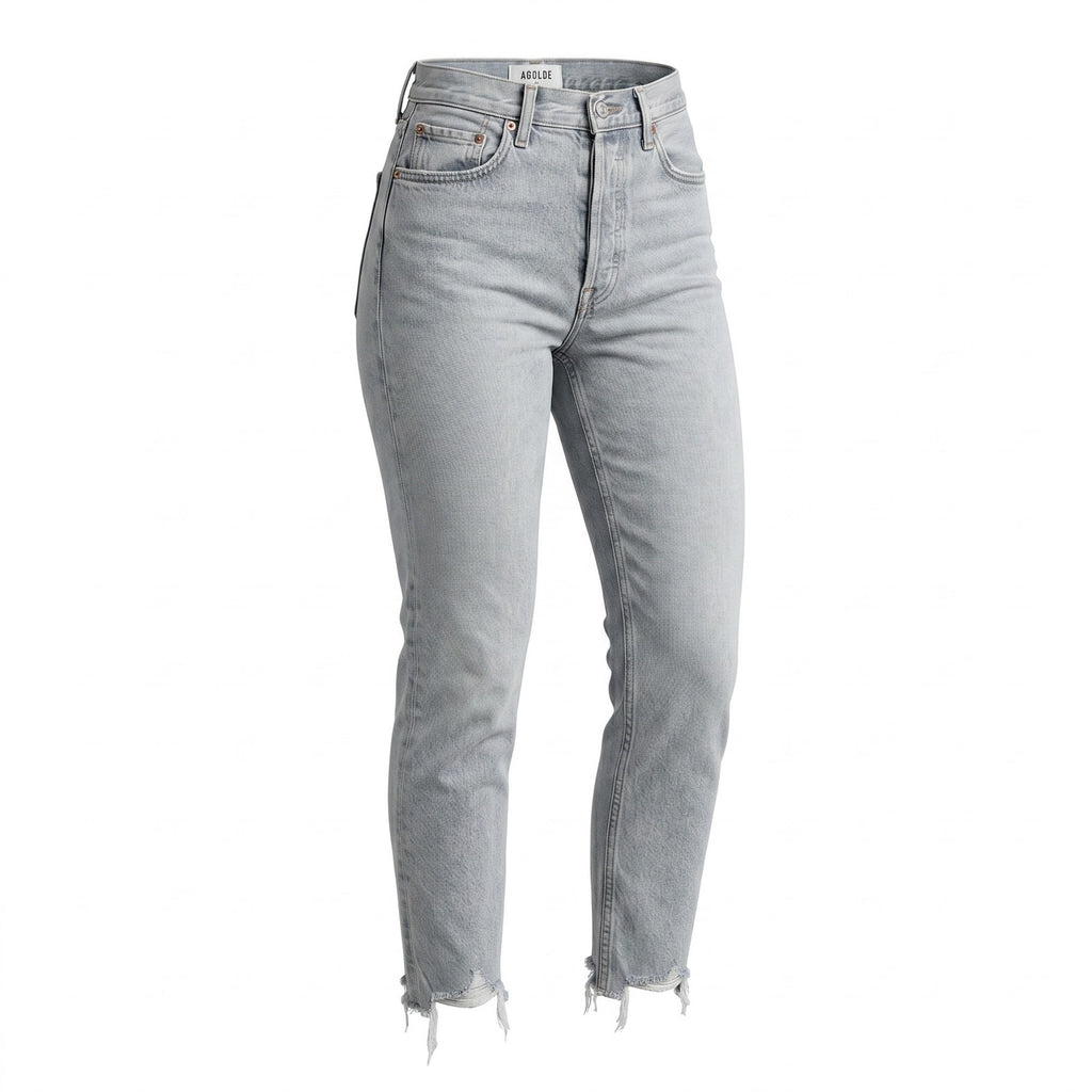 AGOLDE Riley High Rise Straight Crop Jeans Light Wash 24