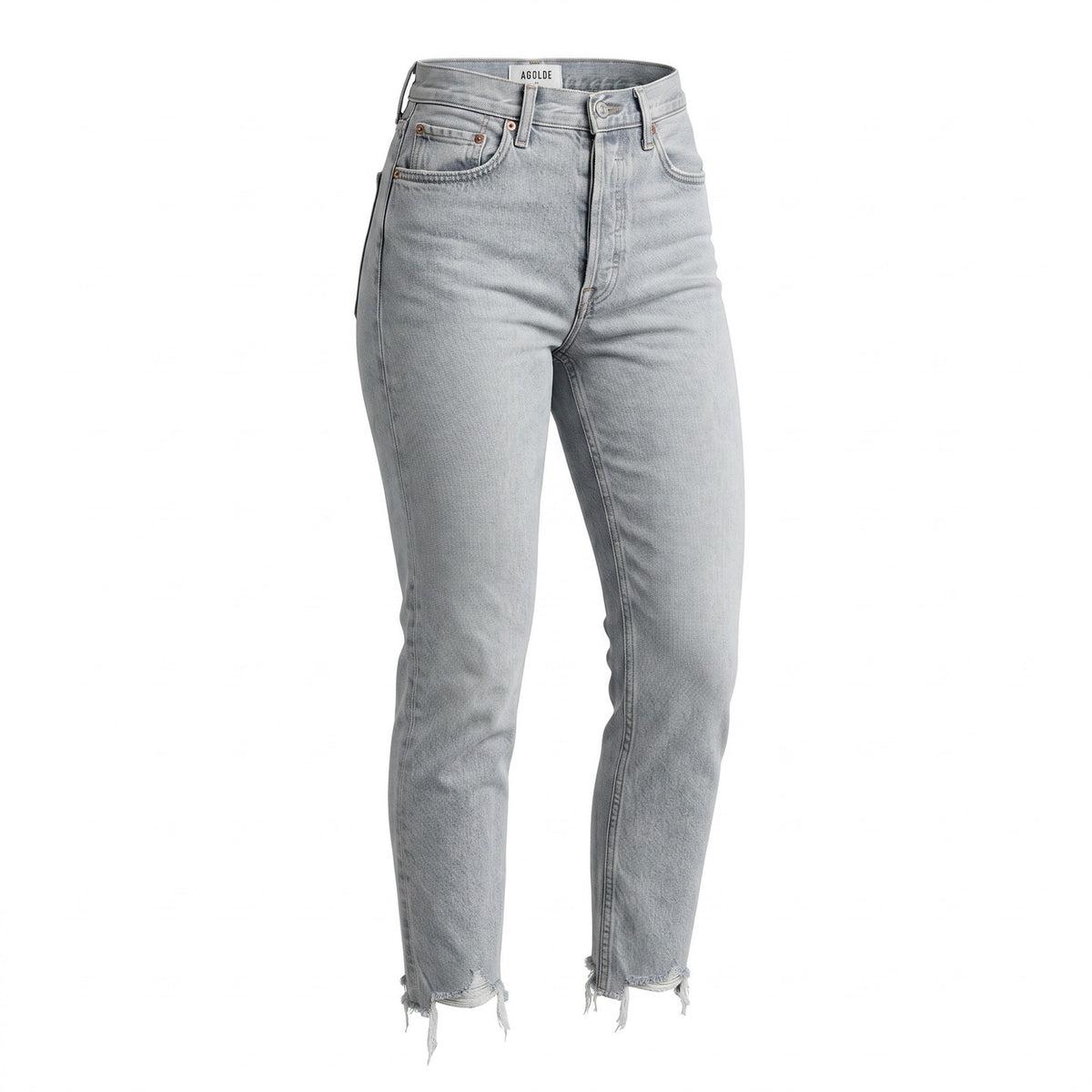 AGOLDE Riley High Rise Straight Crop Jeans Light Wash 24