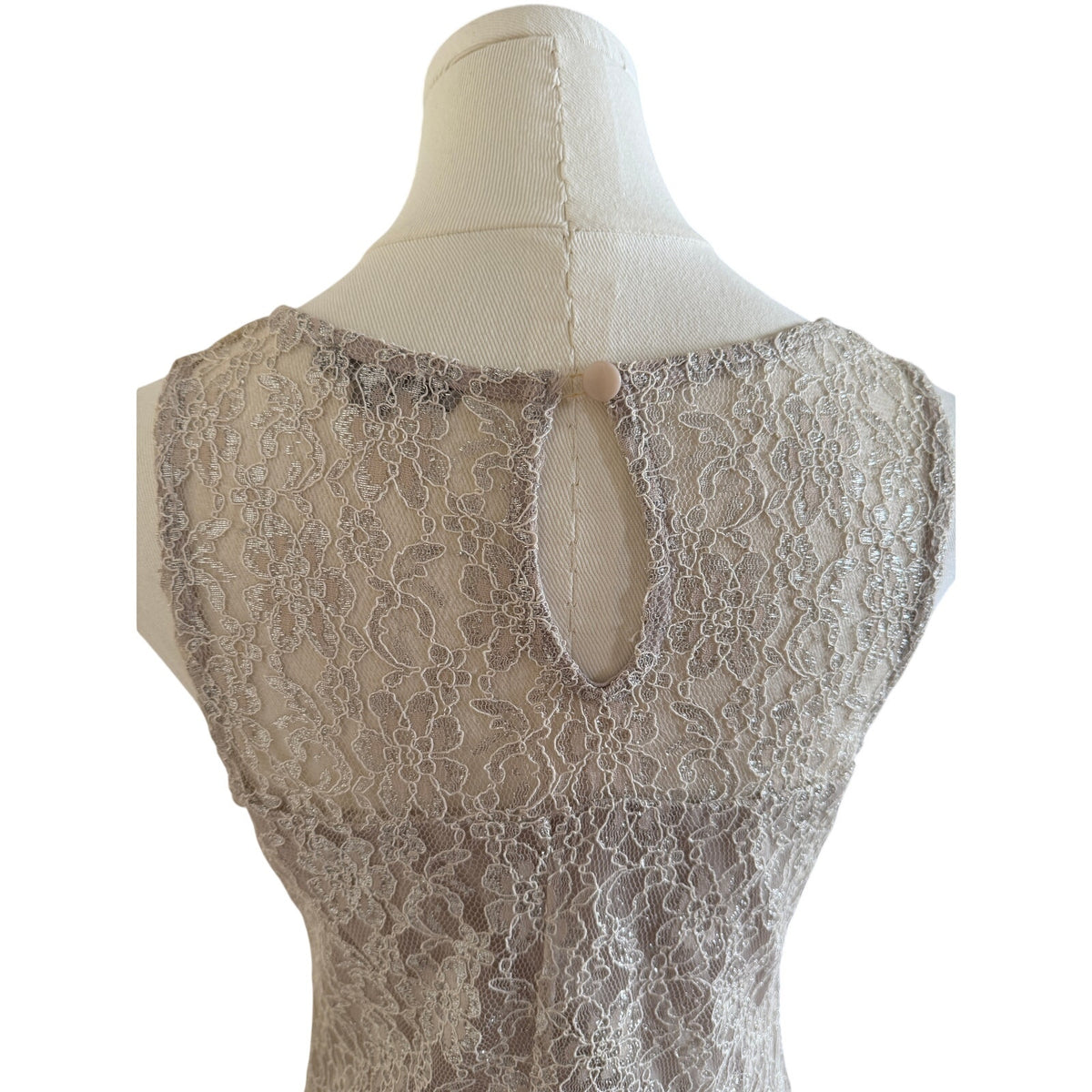 Ici Et Maintenant Silver Sleeveless Shift Dress Size 40 (US 4)