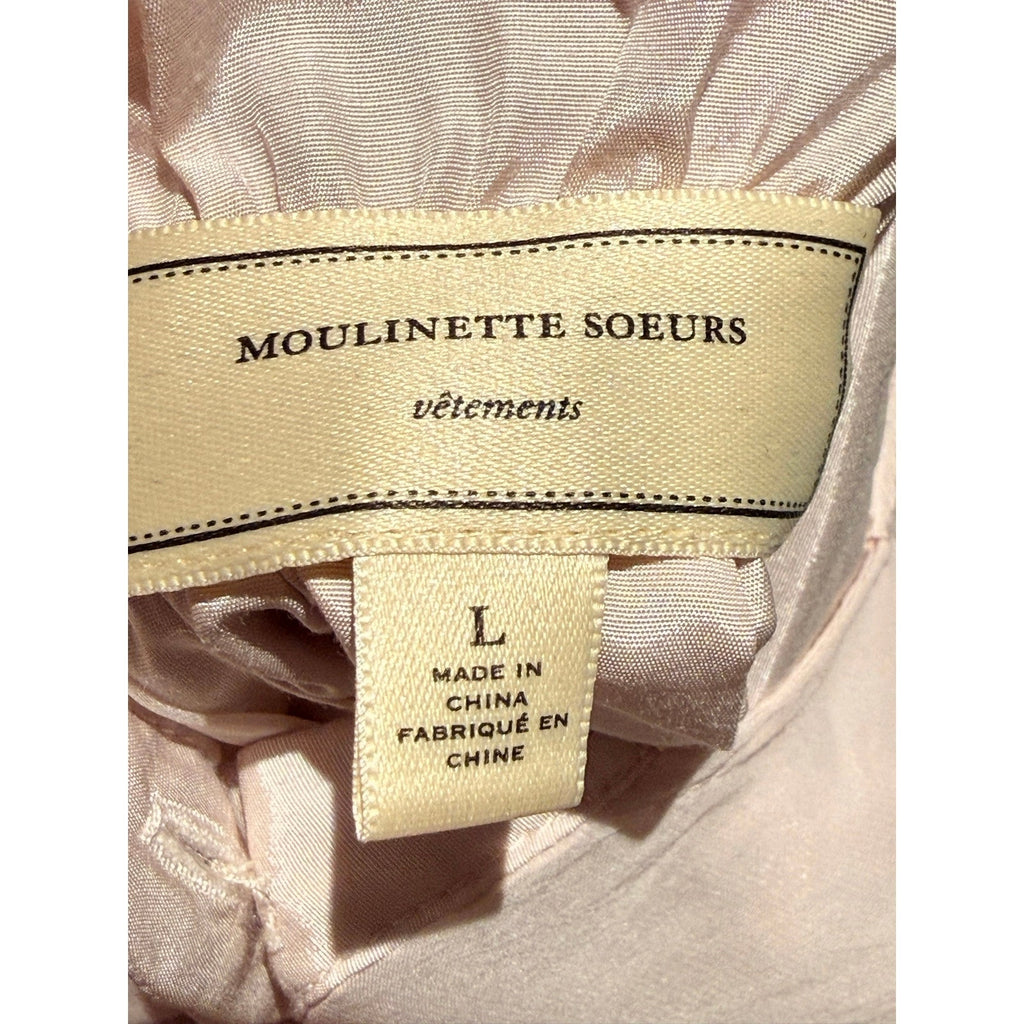 Anthroplogie Moulinette Soeurs Light Pink Sleeveless Pleated Dress L
