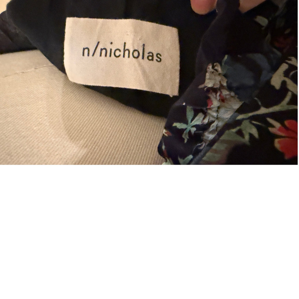 N / Nicholas Dress Navy Floral Cotton Silk Blend - US 6