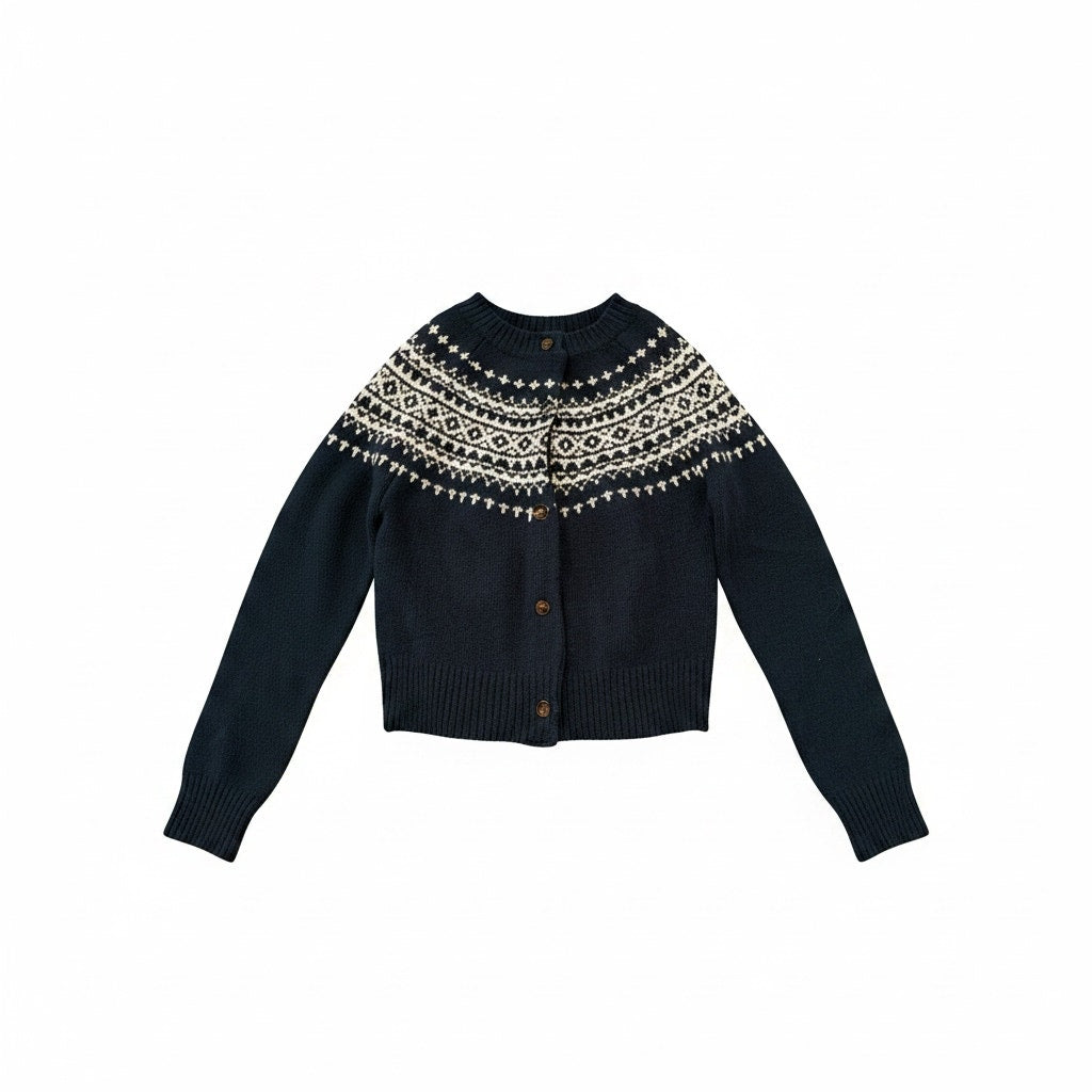 Bailey Rose Green Fair Isle Cardigan Small