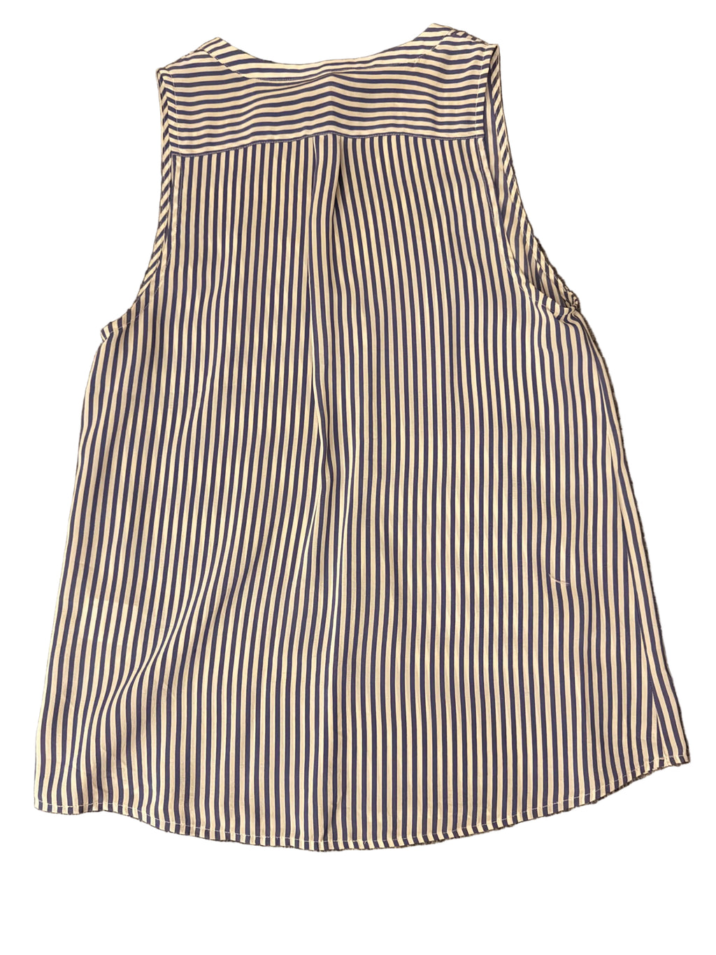 Joie Torsten Navy/White Stripe Silk Sleeveless Blouse S