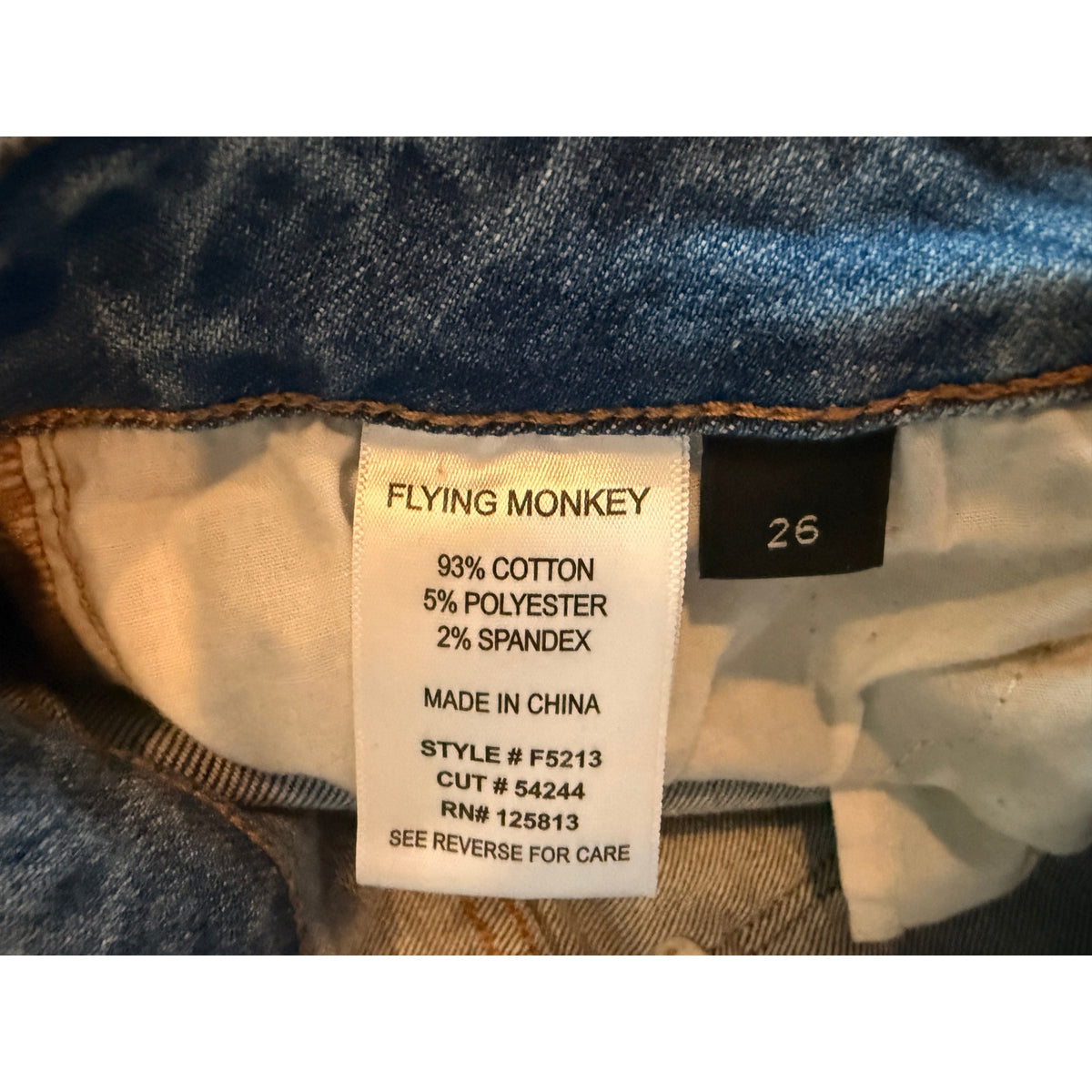 Flying Monkey Medium Wash Blue Straight Leg Jeans Size 26