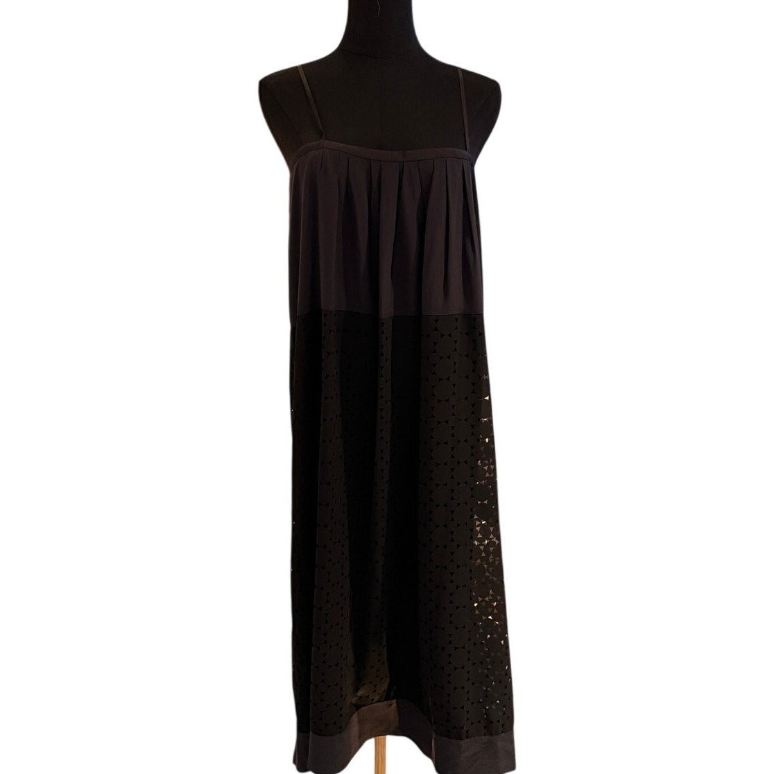 Madewell Modern Minimalist Slip Dress with Perforated Cutwork Hem - 6