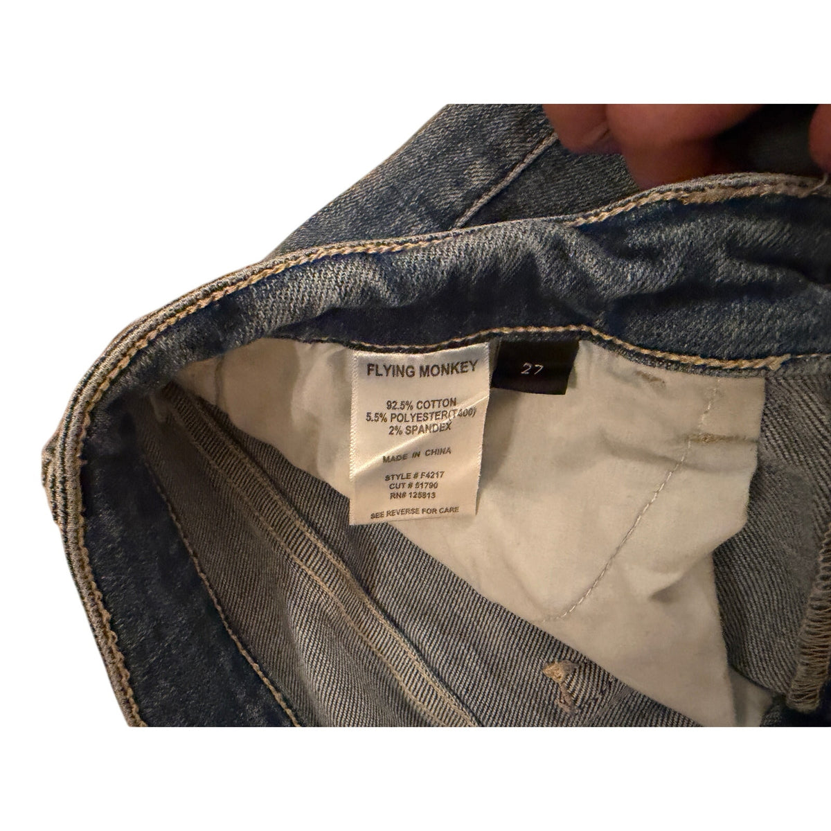 Flying Monkey Flare Bottom Worn Denim Jeans - 27