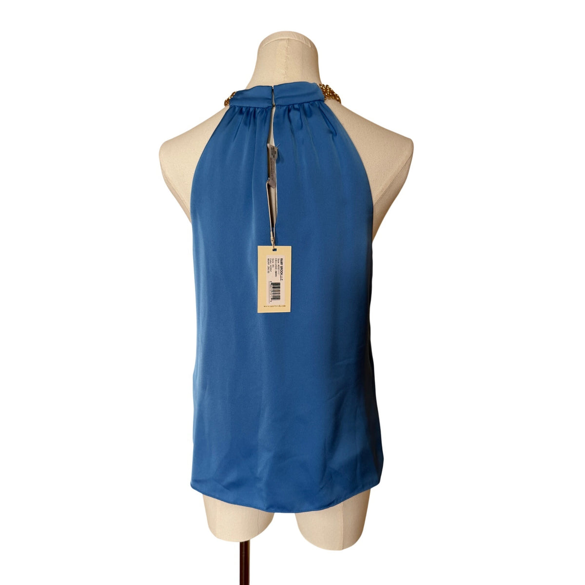 Ramy Brook Blue Silky Chain Neck Blouse - XS