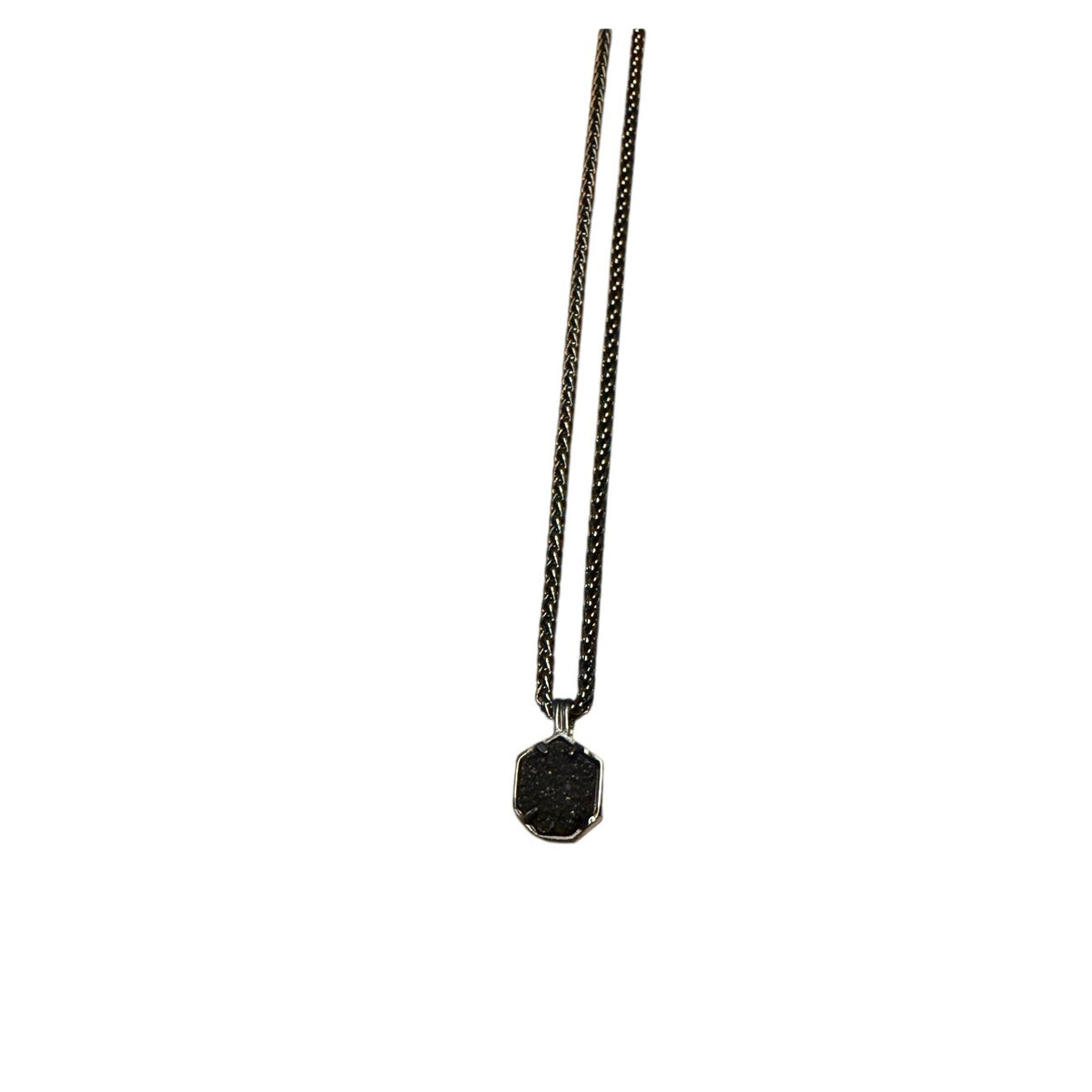 Kendra Scott Square Stone Elisa on Gunmetal Chain Black Stone 15"
