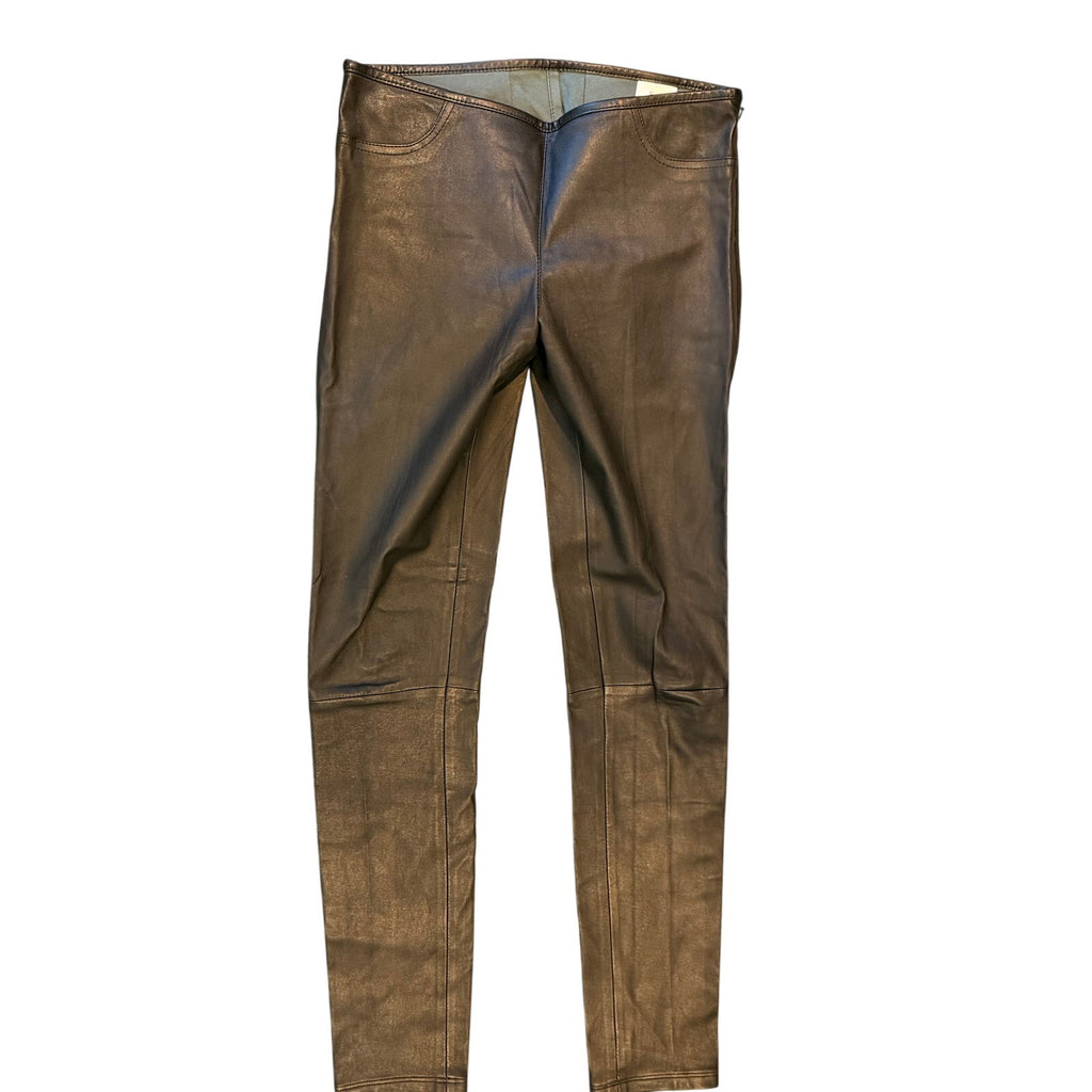 Iris & Ink Black Lambskin Stretch-Leather Leggings IT38/US6