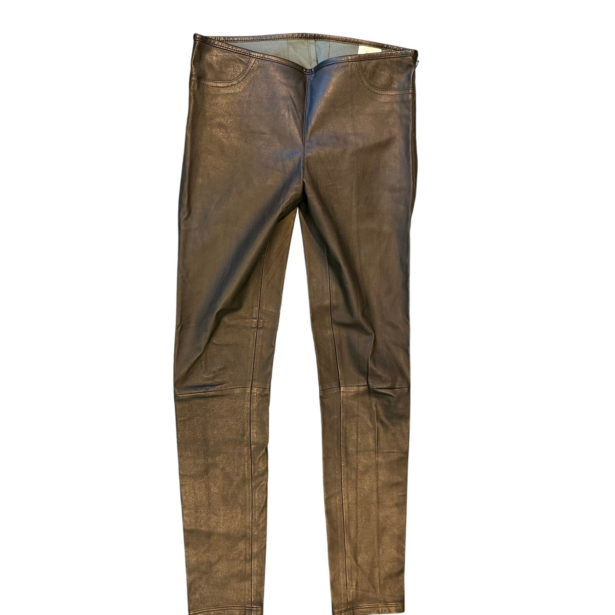 Iris & Ink Black Lambskin Stretch-Leather Leggings IT38/US6
