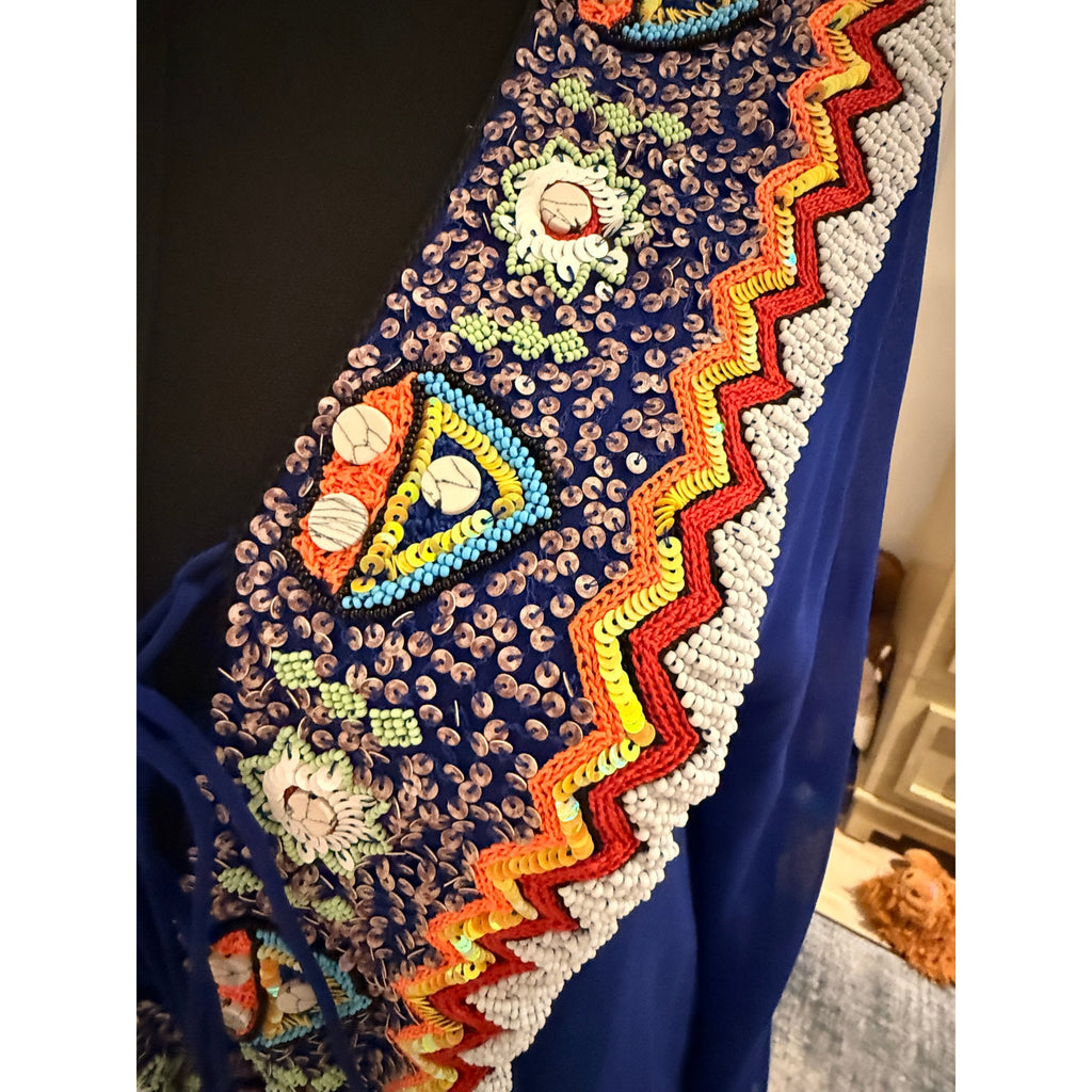 Pia Pauro Navy Blue Kaftan Dress Size S