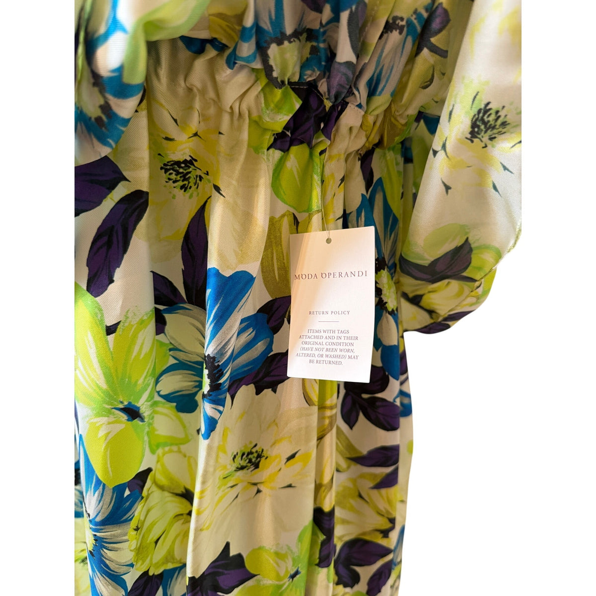 MSGM Milano Green Floral One-Shoulder Silk Maxi Dress 42 (US 8-10)