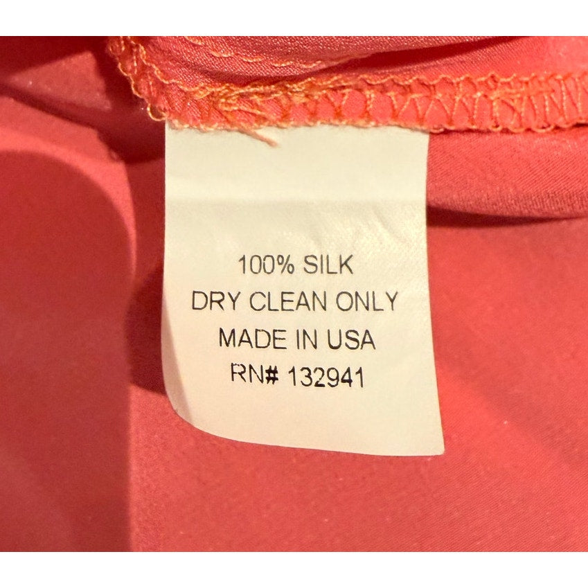Amanda Uprichard Coral Pink Silk Surplice Cami Blouse S