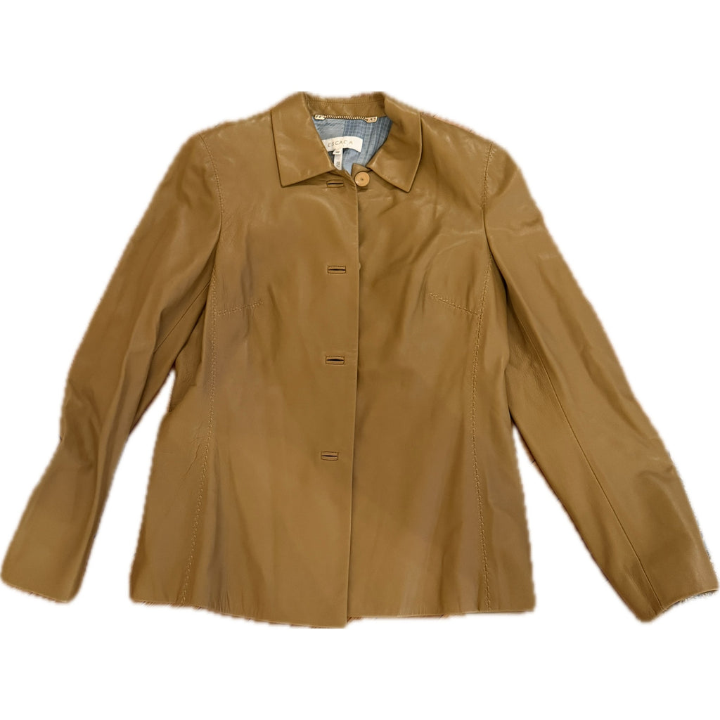 Escada Camel Lambskin Leather Blazer EU 38 / US 8