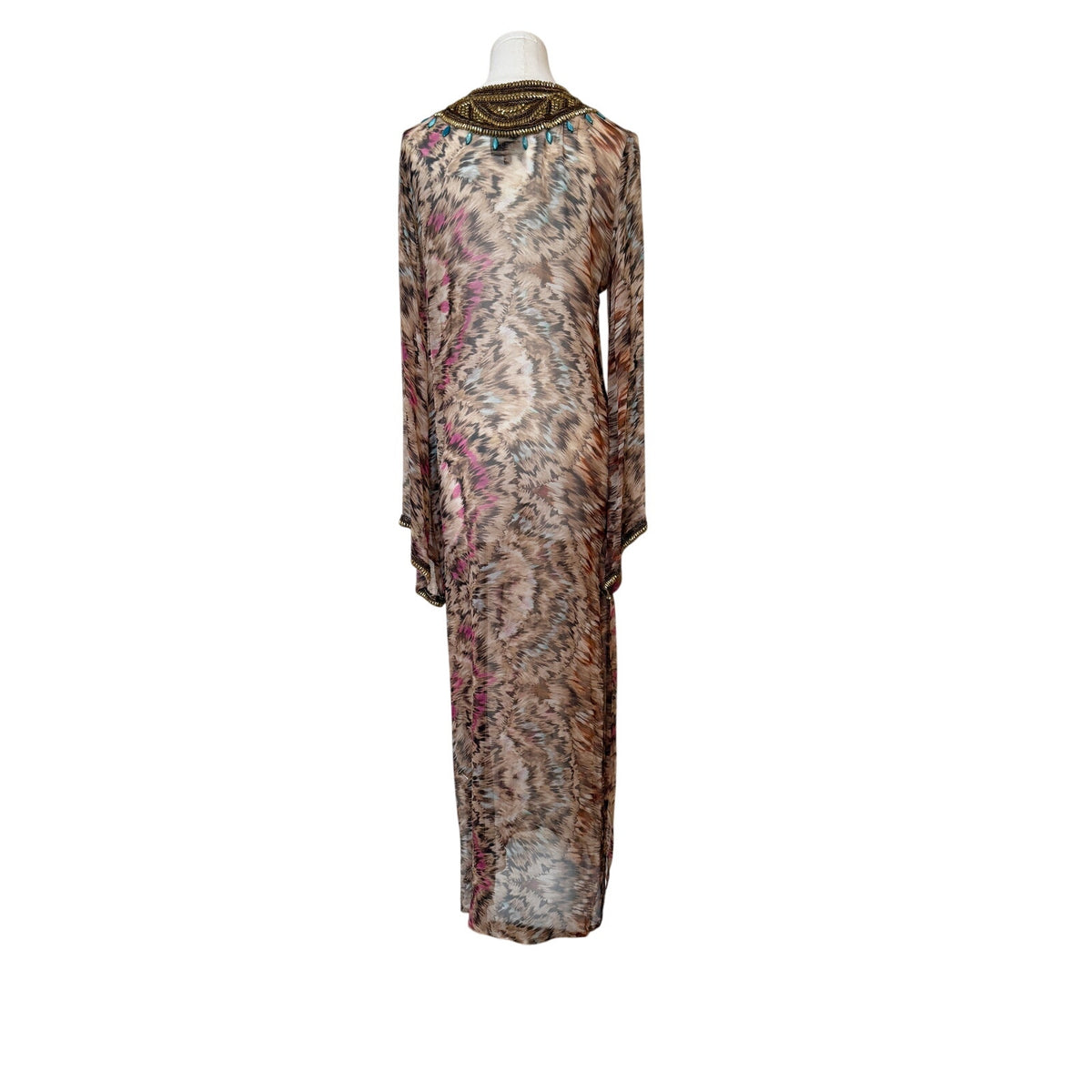 TAJ TAJ by Sabrina Crippa Animal Print Kaftan Maxi Dress M