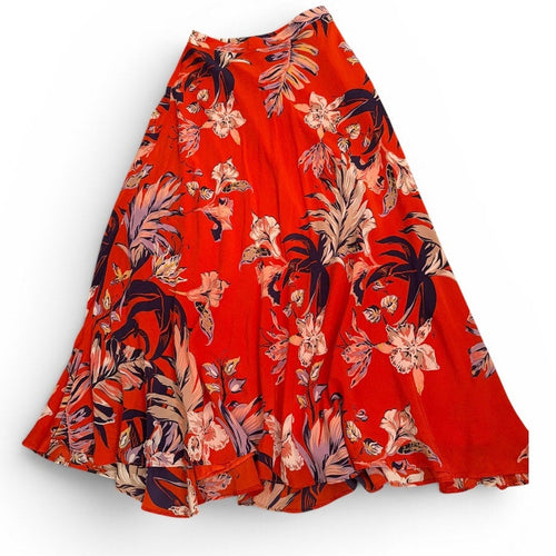 Anthropologie Red Floral HD in Paris Skirt UK 6 / US 2