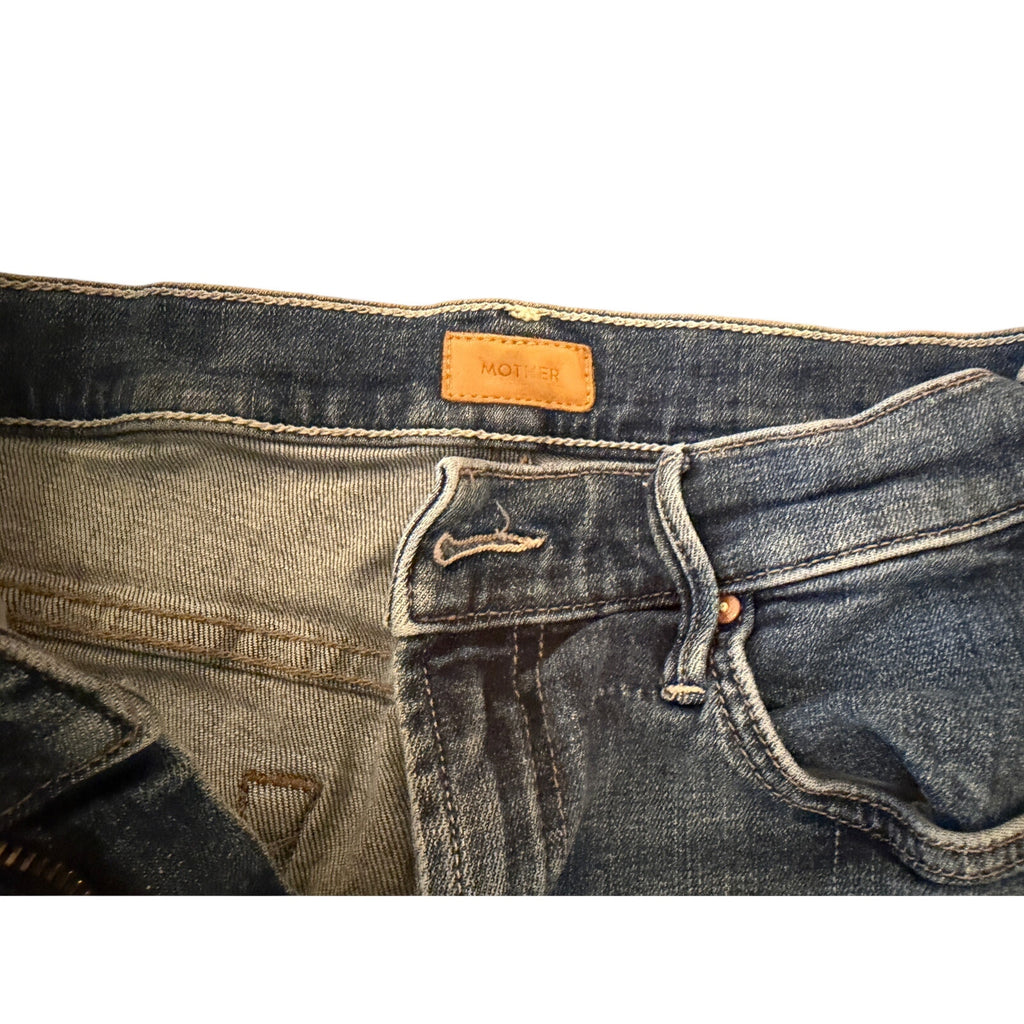 Mother Jeans Insider Crop Step Fray USA Washed Denim - 27
