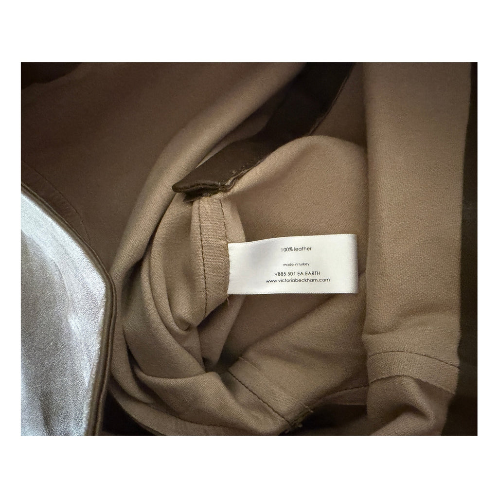 Victoria Beckham Green-Grey Leather Leggings Size 28