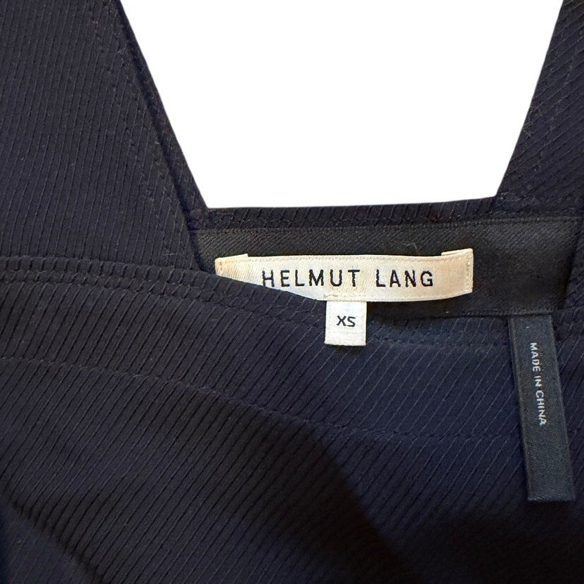 Helmut Lang Navy Textured A-Line Tank Top - XS
