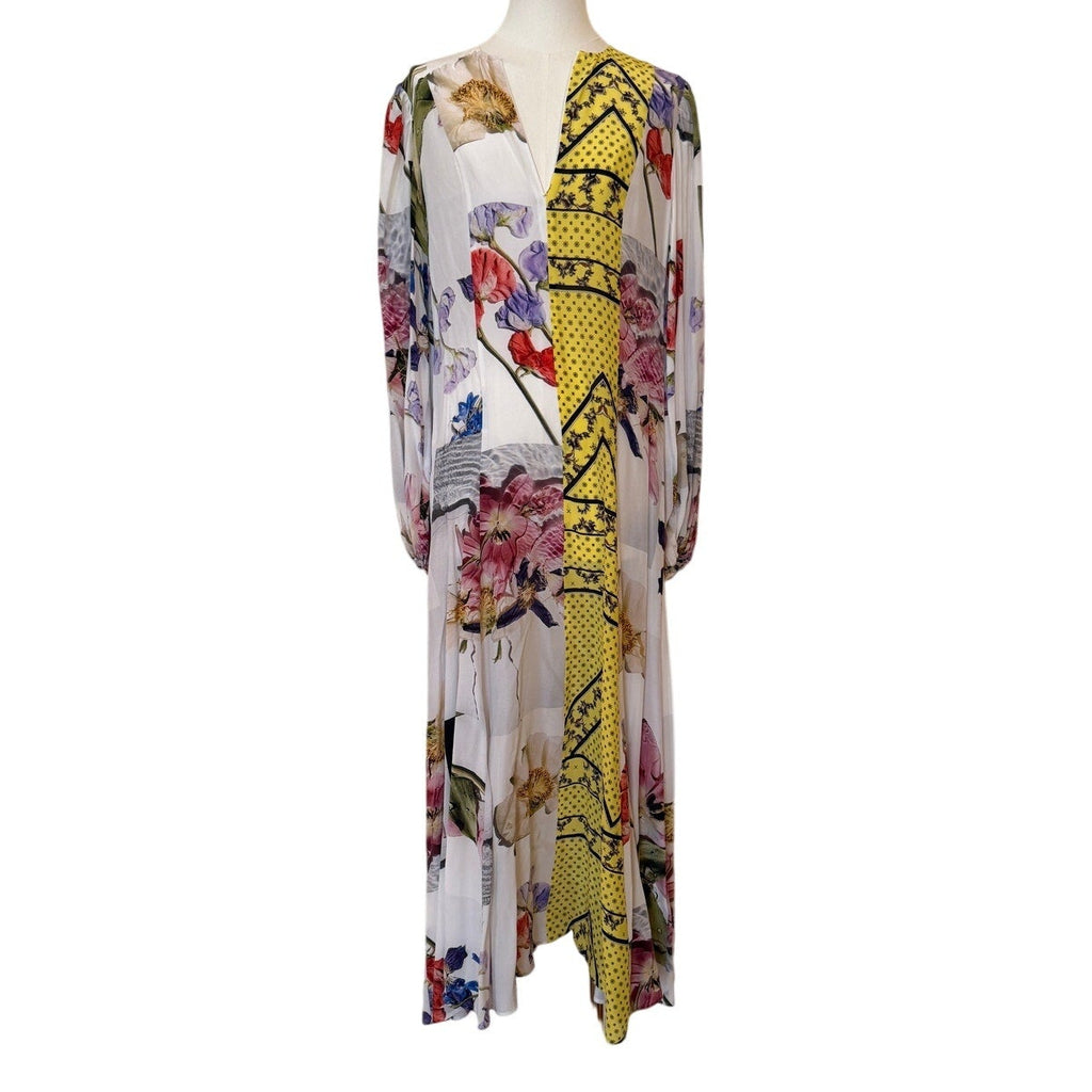 GANNI Hemlock Floral Patchwork Silk Dress Size 40 (US 6)
