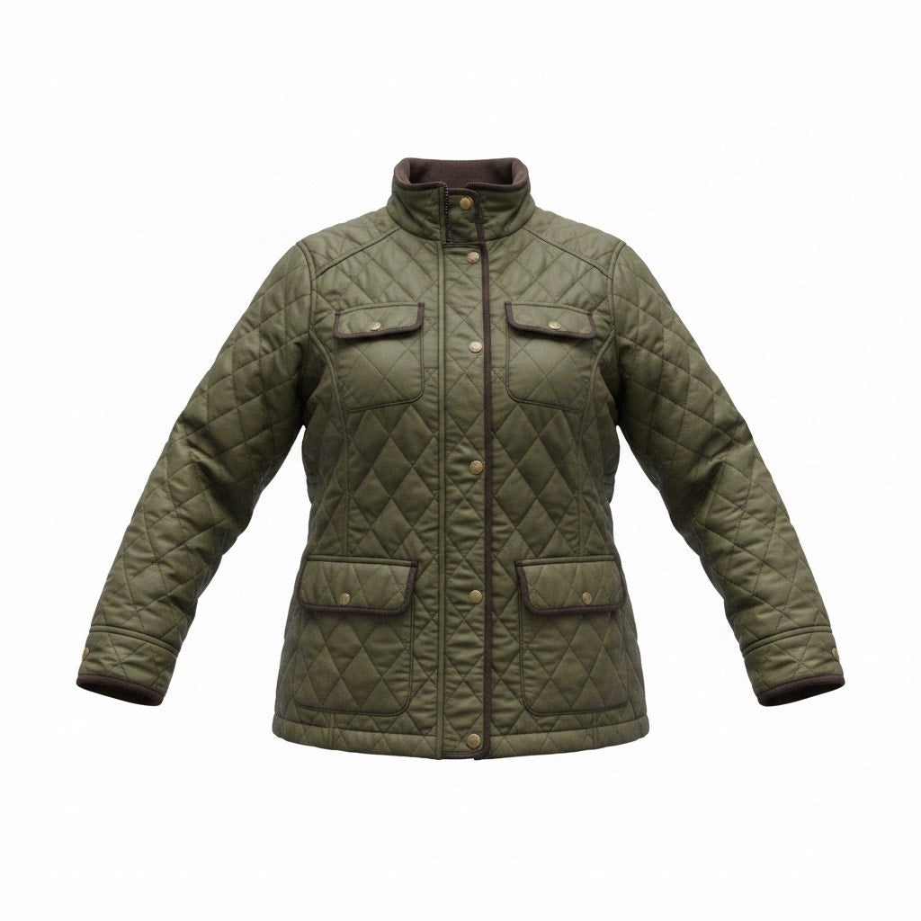 L.L.Bean Olive Green Quilted Insulated Coat L