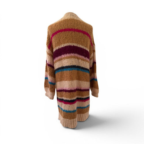 360 Cashmere Joanne Striped Wool-Alpaca Cardigan XS