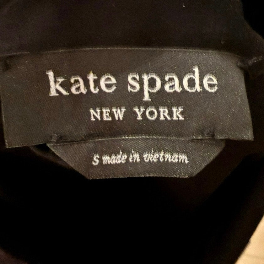 Kate Spade Dakota Black Belted Poplin Midi Dress Sz S