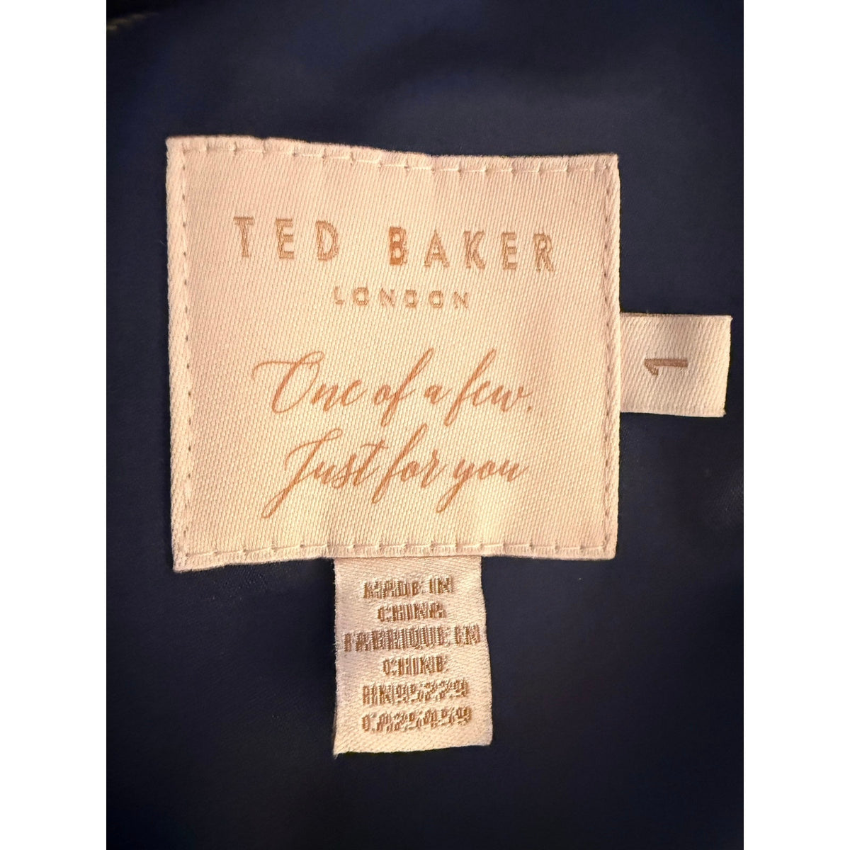 Ted Baker London Navy Butterfly Fit & Flare Dress Size 1 (US Small)