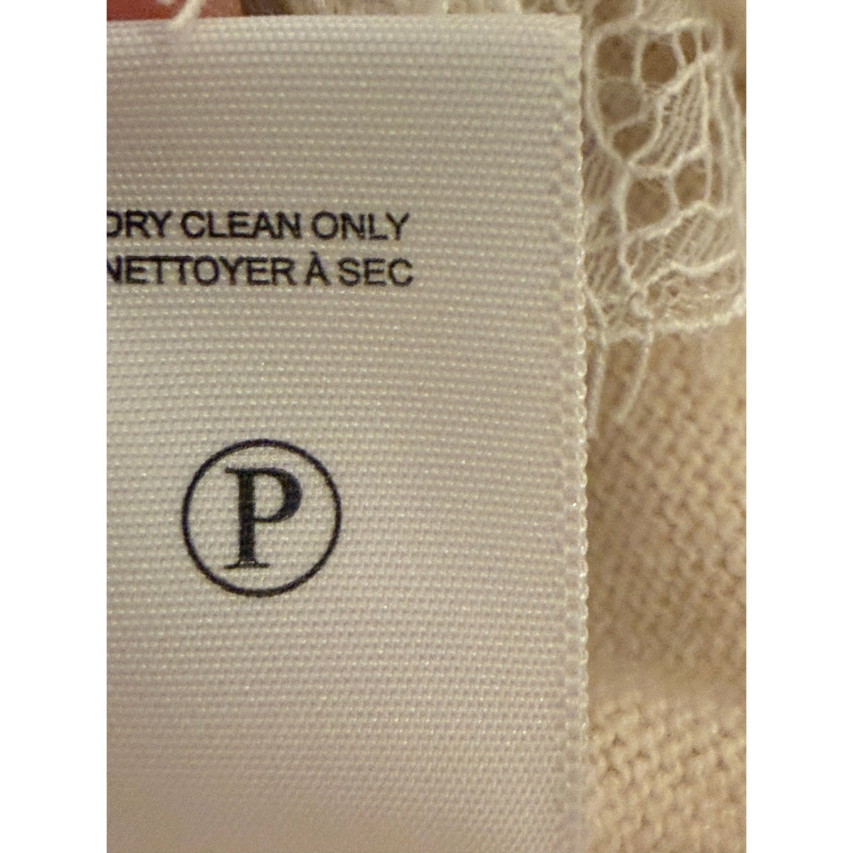 Brochu Walker Wool Cashmere Lace Inset V-Neck Sweater Size L Cream